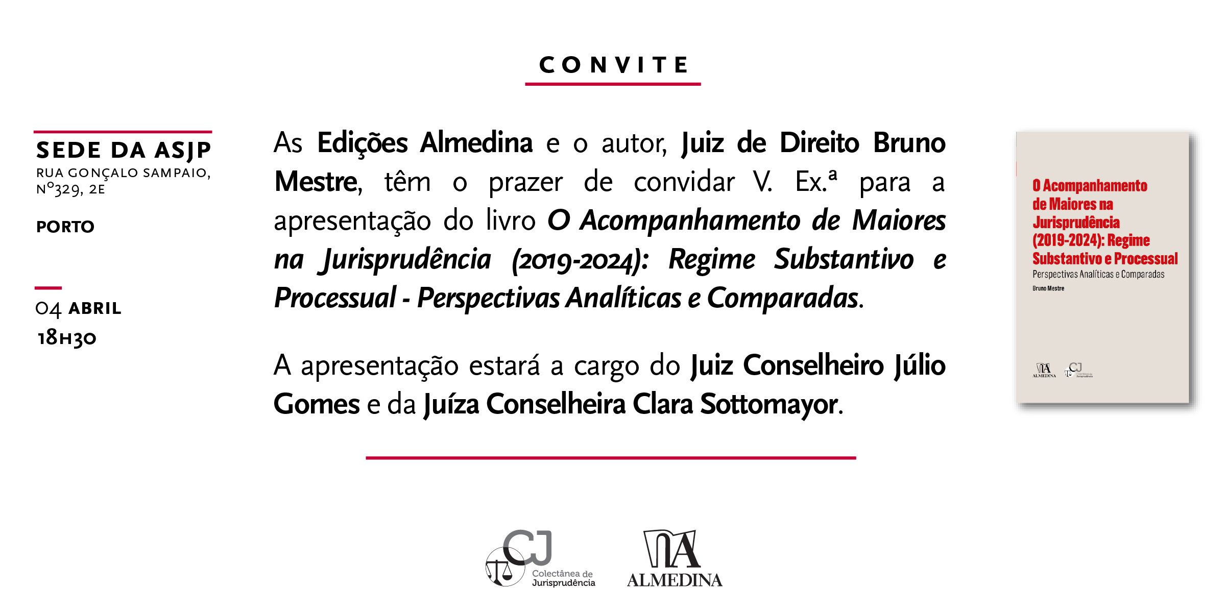 Apresentação do livro “O Acompanhamento de Maiores na Jurisprudência” (Porto – DRN da ASJP, 04/04/2025)